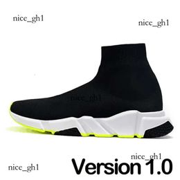 Designer Sock Shoes Men Women Graffiti Wit Zwart Rood Beige Roze Clear Sole Lace-Up Neon Yellow Socks Speed Runner Trainers Flat Platform Sneakers Casual 36-45 654