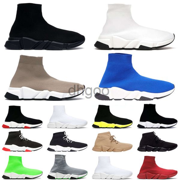 Chaussures de chaussettes de créateurs Hommes Femmes Graffiti Blanc Noir Rouge Beige Rose Semelle Transparente À Lacets Chaussettes Jaune Fluo Speed Runner Baskets Plateforme Plate-Forme Casual 36-43