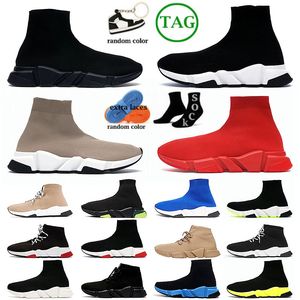 Designer Sock Chaussures Hommes Femmes Speed Trainer Bleu Rouge Blanc Semelle Claire Volt Beige Noir Graffiti Vert Marron Rouge Buttom Sports Running Sneakers Runner Outdoor