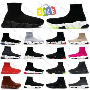 Chaussures de chaussettes de designer Speed1.0 3.0 graffiti blanc noir rouge beige rose claire semelle à lacets néon chaussettes jaunes vitesses