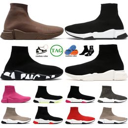 Designer Socks Boot Shoes Platform Men Women Graffiti Shiny Breat Speed 20 10 Trainer Runner Sneaker Sock Shoe Nice Master Emed Sneakers