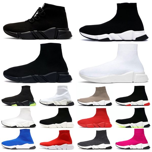 Calcetines de diseñador Zapatos casuales Zapatos para hombre con forma de placa Speed 2.0 1.0 Entrenador Zapatillas de deporte blancas y negras con cordones Mocasines Calcetín Zapato Botines Zapatillas de deporte