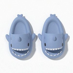 Shark Summer Slippers Sliders Men Dames Kids Glides Pink Blue Gray Memory Foam Sandalen Zachte dikke kussen Slimdri#