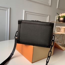 Designer ZACHTE TRUNK Tassen Luxe Keten Tassen 1:1 Kwaliteit Echt Lederen Schoudertassen 25 CM Met Doos ML319