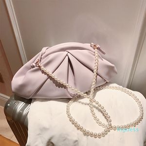 Designer- Couleur unie 2020 Mode Nouveau sac à main en cuir de haute qualité pour femmes Sac à bandoulière en perles Sac à bandoulière