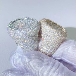 designer en argent massif pass diamant testeur hip hop glacé hommes vvs moissanite anneaux 925 en argent sterling