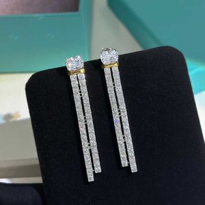 Designer Sophistication Tiffayss Nouveau Automne et Hiver Double Row Diamond Long Tassel Boucles d'oreilles