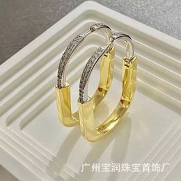 Ontwerper verfijning Tiffayss nieuwe slot oorbellen en yang chaoyues dezelfde premium 18k rose goud diamantgespel met lichte luxe kop