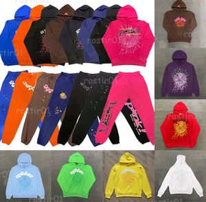 Designer Sp5der Sweat à capuche Pantalon Rose Spider 555 Sweats à capuche Homme Femme Survêtement extérieur Pantalons de survêtement Araignées Vert Jeune Thug Impression Web Sweatshirts YY1006