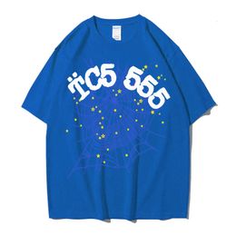 Diseñador Sp5der Young Thug camiseta Hip Hop para hombre y para mujer con capucha de alta calidad Impreso Spider Powder Jersey 555555 Tamaño europeo XS-XXL VG4A