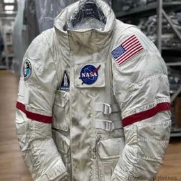 Designer Space Extreme Cold Down Veste 2024 automne / hiver Nouveau astronaute masculin épaissi le drapeau américain