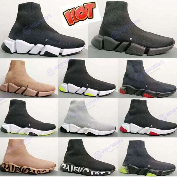 Diseñador Speed Trainer corriendo zapatos de bailarina casuales en venta con cordones calcetines planos de moda botas Speed 2.0 hombres mujeres zapatillas de deporte