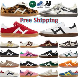 Gratis verzendontwerper Spezial Casual Shoes For Men Women Originals Sneakers OG Vegan Adv Wales Bonner Leopard Pink Velvet Black White Gum Mens Sports Trainers