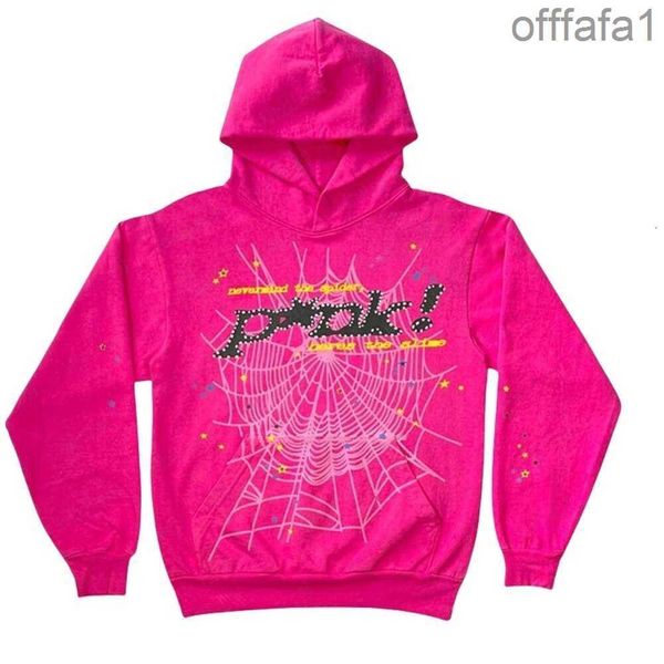 Designer Spider Hoodie Mens Thug Young Pink 555555 Men Femmes Sweatshirt de filet Hot