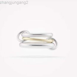 Ontwerper Spinelli Rng Ring In elkaar grijpende kleur bijpassende ring Drie ringring Titaniumstaal Gegalvaniseerd 18k goud