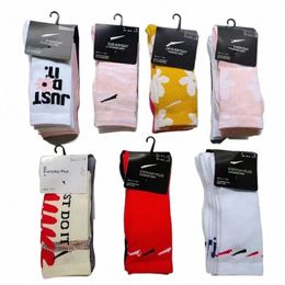 Designer Sport Socks Men's and Women's Socks drie paar stijlvolle sportbrief sokken geborduurd pure cott ademende K4SD#