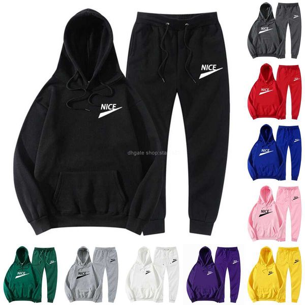 Diseñador Marca deportiva Chándal activo Hombres Mujeres Conjunto Chándal 2 piezas Tech Fleece Cálido Casual Manga larga Trajes de sudor Sudadera con capucha Suéter Pantalones deportivos AEJ2