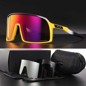 Designer Sports Outdoor Cycling Sunglasses Polarisé Lens Mtb Men Femmes Halking Oak Ski Wind and Sand Goggles Men and Women Women UV High Quality Sungass