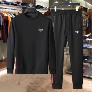 Costume de sport de concepteur automne hiver col rond sweat-shirt pantalon à cordon deux pièces chaud hommes femmes costumes mode triangle survêtement