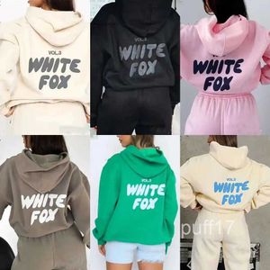 Designer Sportswear White Fox Hoodie Set 2-delig Dames Herenpak Sportief Lange Mouw Trui Met Capuchon Effen Kleur Trainingspak Meerkleurig Sweatshirt TICQ