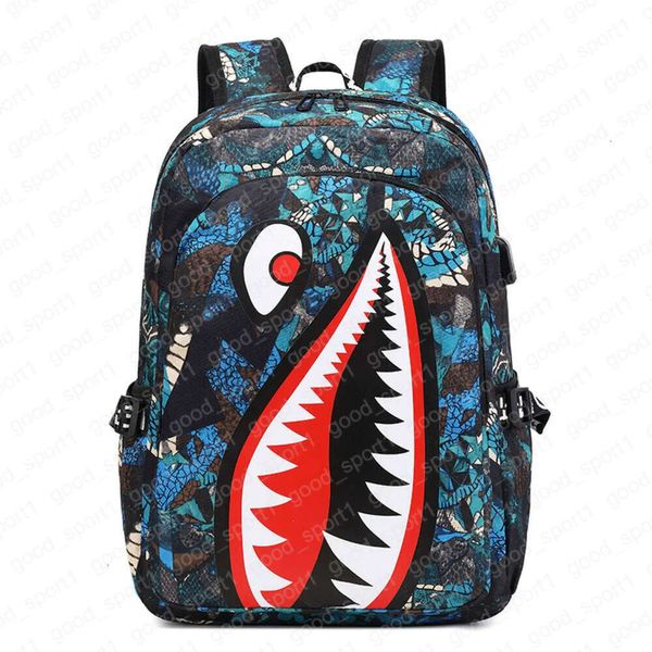 Designer Sprayground Backpack Nouveau sac d'école pour enfants spécialisé Sac Élève Shark Impression personnalisée grande capacité Lightweight Casual Minimalist Sac 426