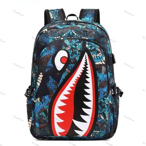 Designer Spraygrounds Backpack Fashion Nieuwe gespecialiseerde kinderscholen Schooltas Student Shark Personaliseerde afdruk grote capaciteit lichtgewicht casual minimalistische tas