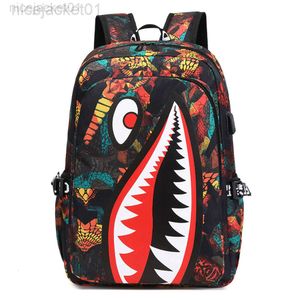 Designer Spraygrounds Rugzak Nieuwe gespecialiseerde kinderschooltas Student Shark Gepersonaliseerde print Grote capaciteit Lichtgewicht casual minimalistische tas