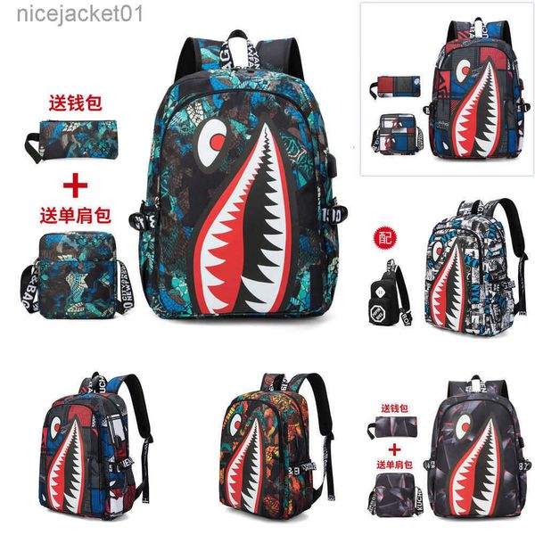 Sac à dos Designer Spraygrounds Oxford Cloth Shark Boys Sac à dos pour élèves des écoles primaires et secondaires de 4e, 5e et 6e années Sac à dos polyvalent personnalisé 231008