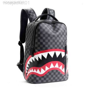 Designer Spraygrounds Backpack Style Mens Backpack Travel Handtas Fashion Lattice Backpack Student School Tassen Grote capaciteit Shark Bag Street Man 221012