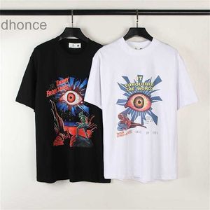 Diseñador Spring and Autumn Nuevas mangas cortas American High Street Truth Eye Print Dark Hip Hop Camiseta Lo suelta Camiseta Top Large Top Trendy