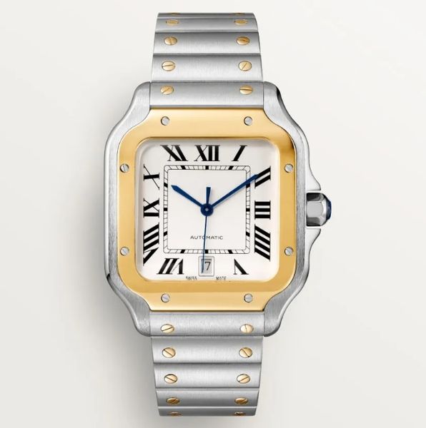 Reloj cuadrado de diseñador Reloj esquelético de 39,8 mm para hombre Movimiento de cuarzo Relojes con batería para hombre Relojes de acero inoxidable para hombre Orologio di Relojes para hombre