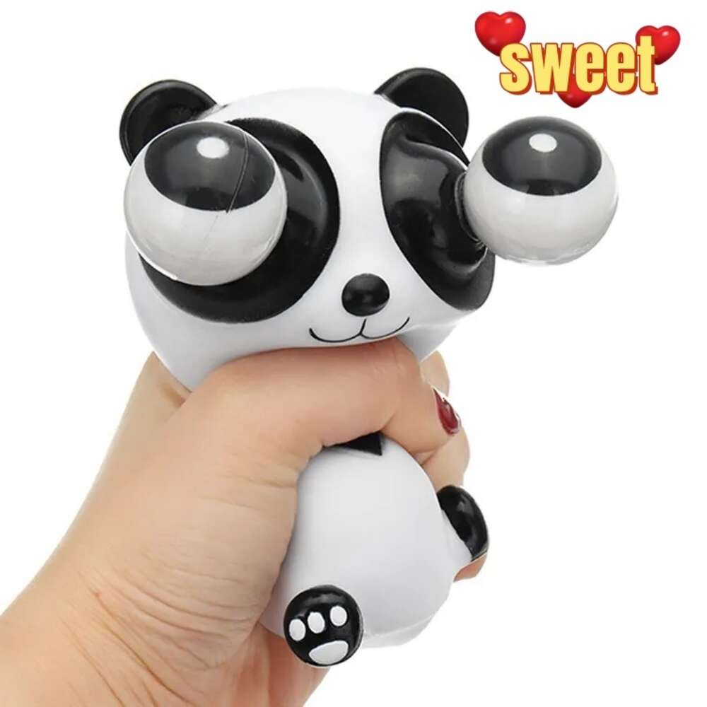 designer Squeeze Panda Gift Explosive Squishy with Popping Out Eyes Animal Sensory Interesting Panda for Kid Adults to Relieve Stress