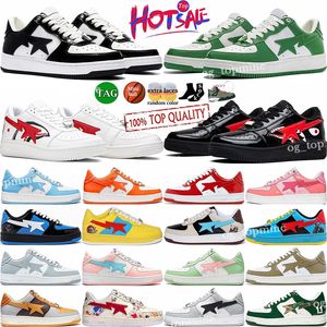 Diseñador Sta zapatos casuales Shark Star Low D charol negro blanco azul camuflaje skate jogging hombres mujeres deportes