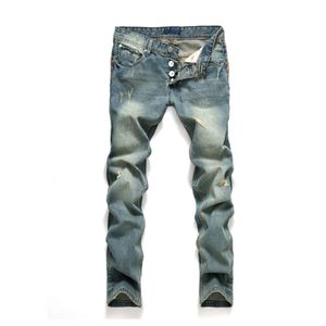 Designer Stack Jeans Jeans européens pourpre jean hommes broderie courteuse Ripped for Trend Brand Vintage Pant Mens Fold Slim Skinny Fashion 28-42