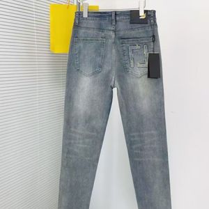 Designer Stack Staped Jeans European Jeans for Mens Letters for Trend Brand Vintage Pant Mens Fold Slanke Skinny Masculina Toursers Sstraight Pants