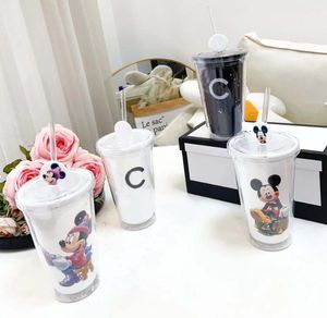 Designer RVS Mokken Koffiekopje met Lepel Mok Letter Bedrukt Drinkgerei Waterfles Bekers met Doos 450ML