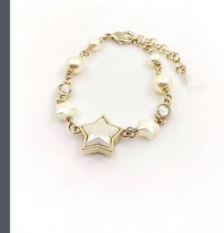 Bracelet star de créateur pour femmes Fashion Gold Charm Perle Perle Rope Crystal Hand Corde Bracelets Anneaux Girls Party Mariage Femmes Bijoux