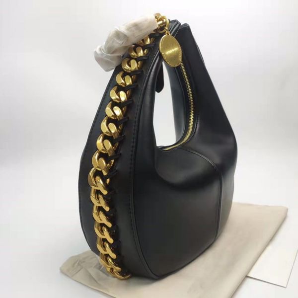 Designer Stella Mccartney fourre-tout de luxe femmes Frayme chaîne Zipit noir vert sac à bandoulière zippé sac à main chaînes Hobo sacs