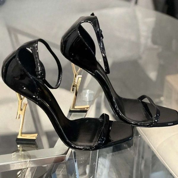 Designer stiletto talons opyum femmes sandales robes chaussures talons événements formels chaussures noir or mariage midage haut talon taille 36-41