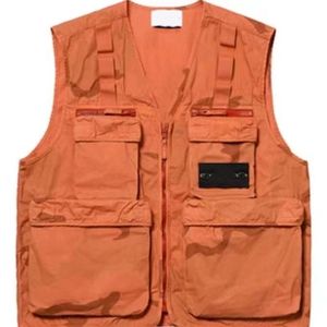 Designer stone Down Vest pocket jassen eiland jas Parka lange mouw rits Badges mannen tshirt casual jas windjack embrodiery heren shirts jassen h3