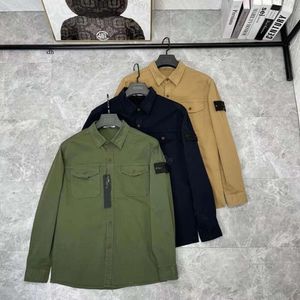 Designer Stone Pocket Jackets Island Veste à manches longues Badges à glissière Men Tshirt Mabot Code-Brillbreaker Embrodiery Homme Shirts Automne Mouilles Asian Taille M-3XL 286