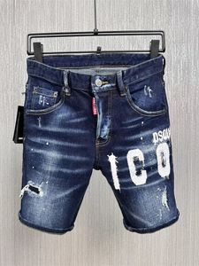 Designer Stone Torn Men's Jeans Shorts en jean masculin en matériaux haut de gamme avec broderie extensible tailles asiatiques 28-38