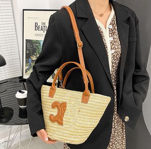 Designer Straw Bags Basket Dames Emmer Tas Handtas Tas Tas Strandschouder Crossbody Dames Handtassen 2024 Designers Tassen Woody ToStes Purse 1006K