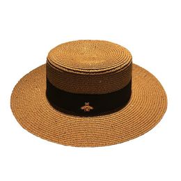 Designer Straw Hat Bee Big Brim Chapeaux Casquettes Ajustées Chapeau Femmes Hommes Été En Plein Air Casquette Plage de haute qualité
