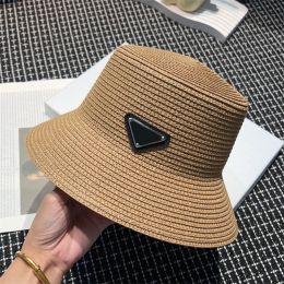 Designer Straw Hat Dames gebreide emmer hoeden mode unisex vissermans cap voor mannen vrouw brede rand petten zomer emmer buitend driehoek hoeden strandhoeden