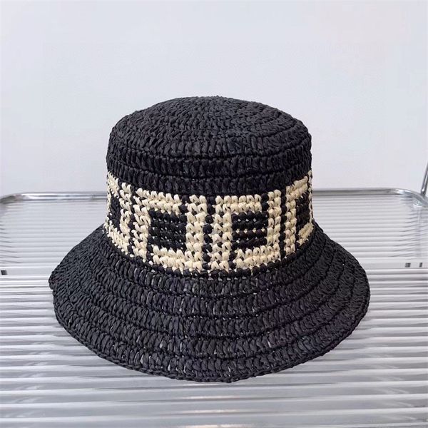 Designer Chapeaux De Paille Mode Casual Seau Chapeau Tissé À La Main Plage Cap Haute Qualité 2 Style Lettre Marque Casquette Hommes Femmes Casquettes