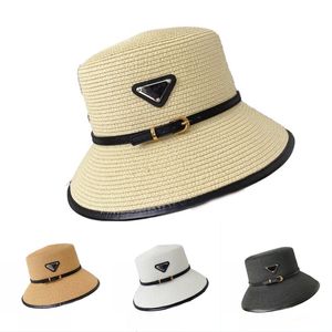 Chapeaux de paille de créateurs pour femmes tissés p casquettes de luxe lettres d'été brodées respirantes confortables pratiques durables chapeaux de pêcheur de plage délicats PJ088 H4