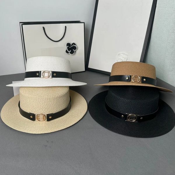 Sombreros de paja de diseñador para mujer, hombre, moda, sombreros de cubo, sombrero de sol de lujo, casquette, mujer, viaje, gorra de playa, sombrero de cubo tejido a mano F 2304244D