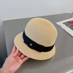 Chapeaux de paille de styliste pour femmes, chapeaux seau décontractés d'été, mode plage, protection solaire, chapeaux de rue pour femmes