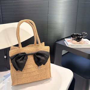 Designer Straw Tote Bag Vacation Casual Ladies Handtas BOEG Decoratie Grote capaciteit Winkelzak Women Szy03293